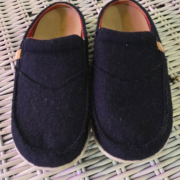 Spenco Shoes - Spenco Siesta Navy Blue Fleece Orthotic Slip On Slide Mule Shoes Women's 7